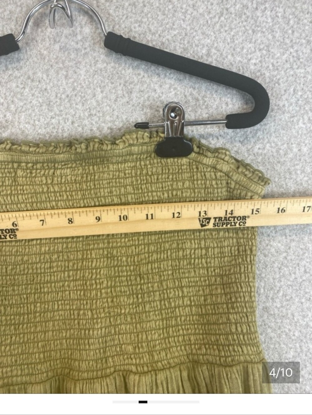 By Anthropologie S Olive Green Strapless Double Gauze Maxi Dress Boho Tiered - Picture 2 of 10